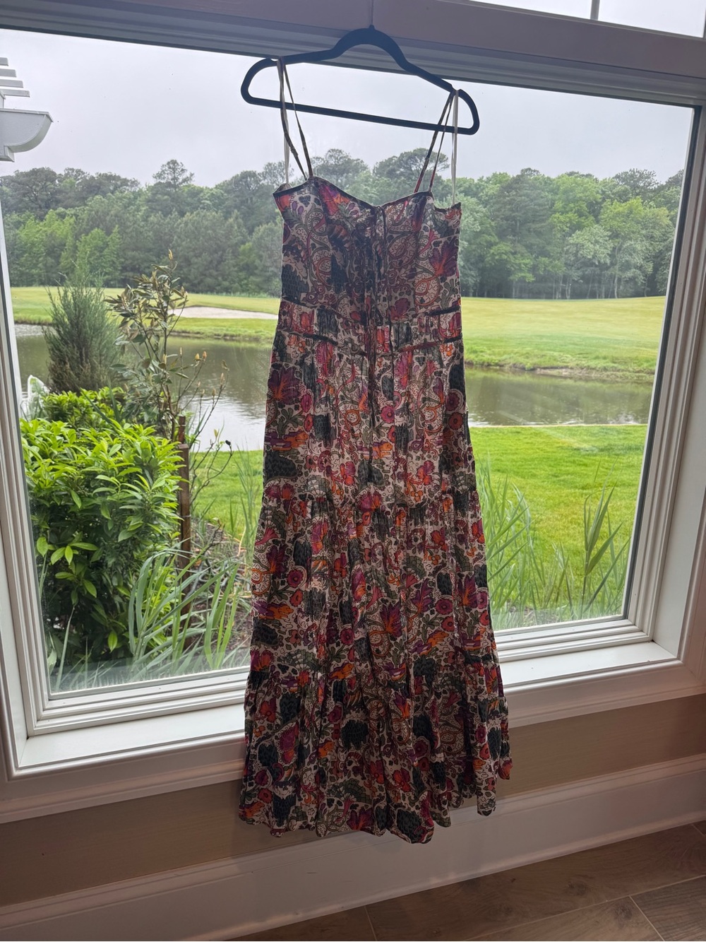 RHODE Multicolor Floral Paisley Maxi Dress - Red Pink Black